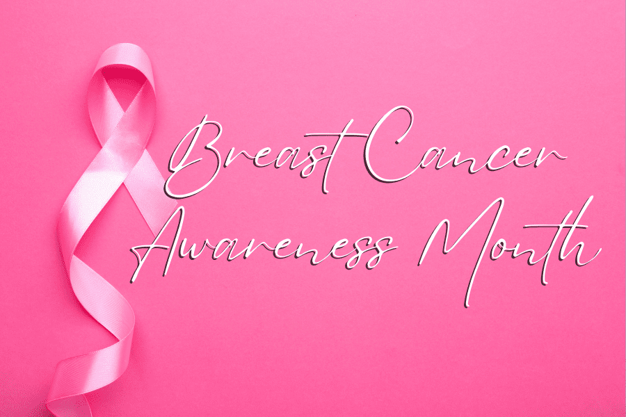 Pink Breast Cancer Awareness Month graphic for October blog.